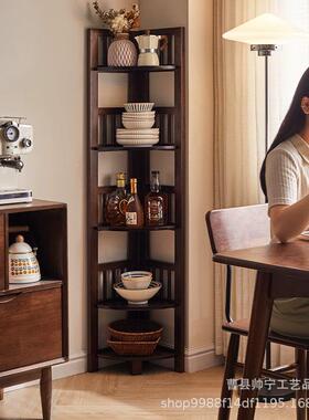 实转角架置木物架SN-617-6三角落储物立式书书架角拐角收纳架客厅