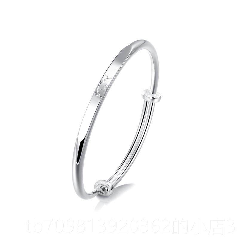 高档子clect珂里小熊维尼银手镯女纯年银轻款999足银镯银饰品日生