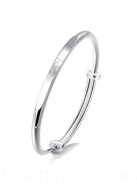 高档子clect珂里小熊维尼银手镯女纯年银轻款999足银镯银饰品日生