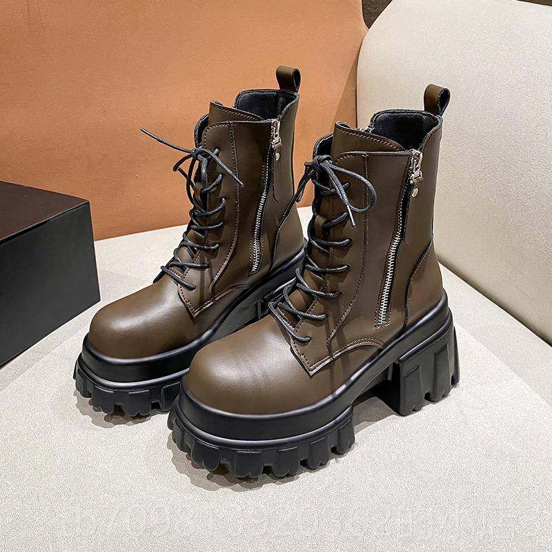 高档马丁女鞋英伦风2靴025年新款冬季加绒棉鞋秋百搭内款增高短靴