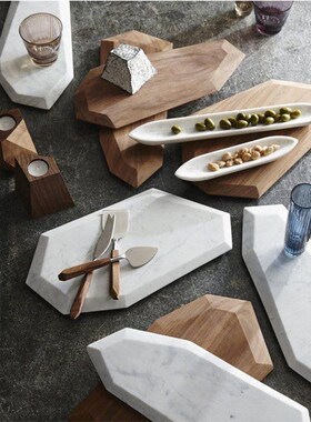 印度进口手工大理石不规则切板砧板切菜板芝士蛋糕甜品面包托盘