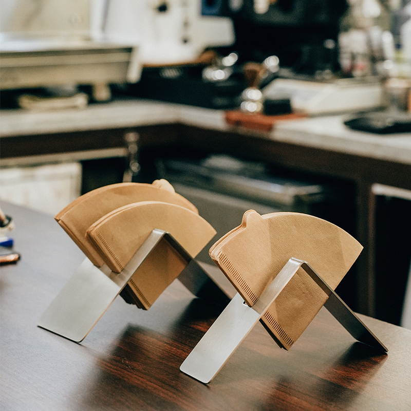 手冲咖啡滤纸架不锈钢锥形扇形过滤纸收纳架吧台通用咖啡配套器具