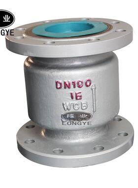 隆高阀门H42-16DC立式止回阀铸钢法兰逆止阀单向898N阀D15H-N350