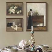 读HY 344书女子物花 高级感法式 复古装 与饰画静组合中古风古典