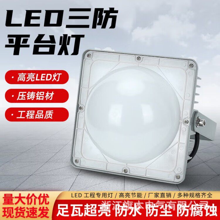 NFC9192LED平台灯50W70W100W三防泛光灯支架式防水防尘照明灯