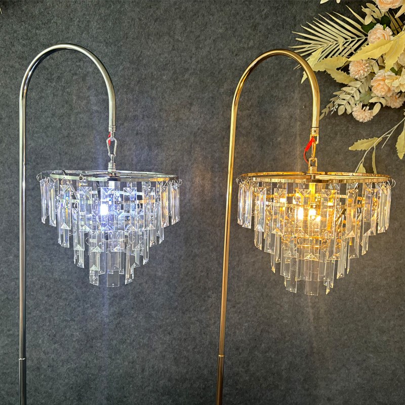 婚庆道具铁艺水晶珠帘路引灯婚礼舞台装饰摆件橱窗布置背景墙吊灯