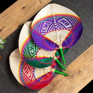 手工竹编蒲扇彩色扇子夏天耐用编织老式 大扇子芭蕉古风便携蒲叶扇
