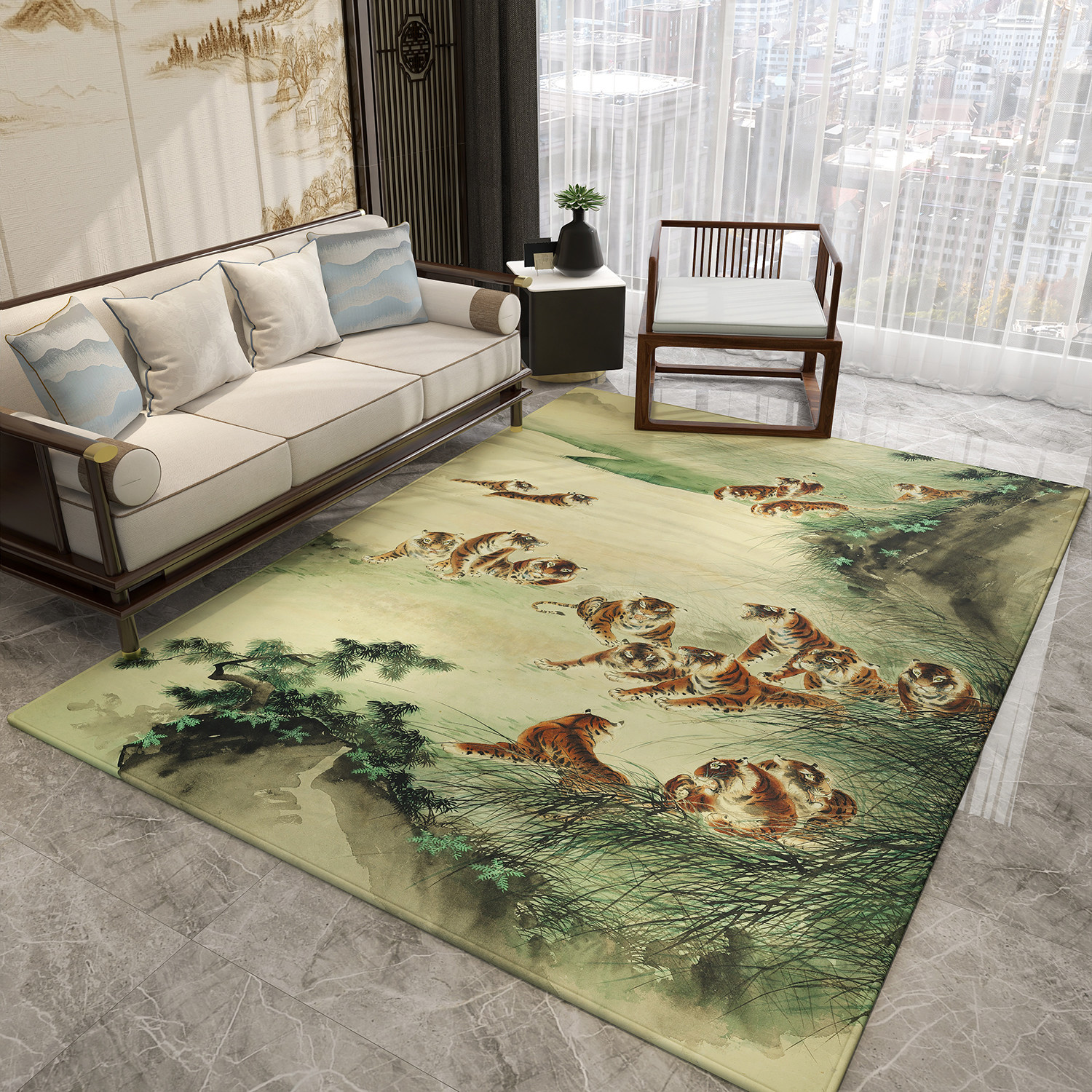 高级中式家用客厅地毯大面积全铺卧室床边毯入户门地垫玄关进门垫,居家布艺,地毯,淘宝优惠券,粉丝福利购,淘宝优惠卷