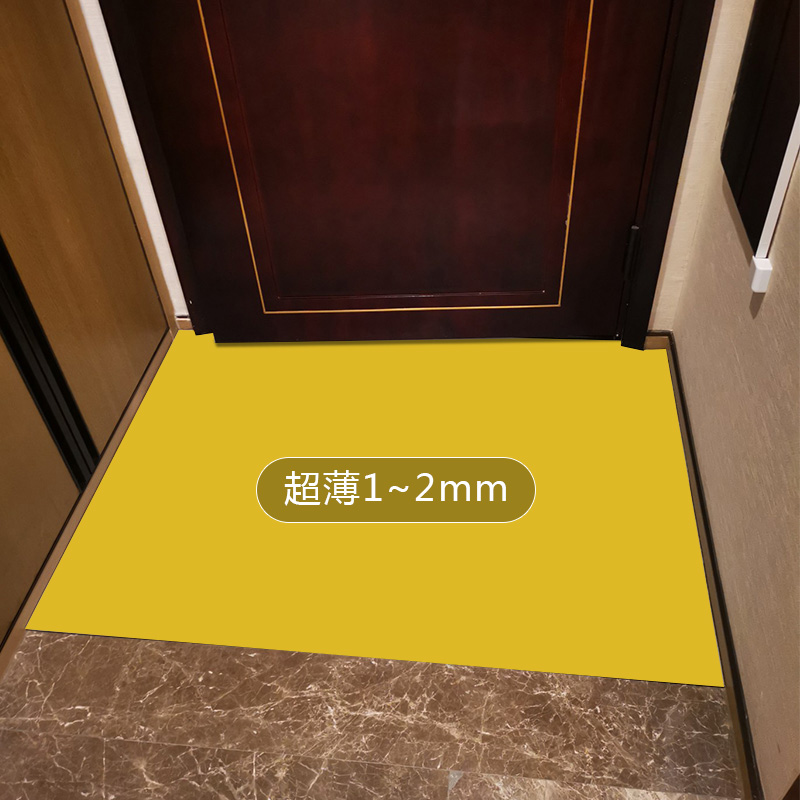 黄色超薄地垫不卡门1mm入户门垫pvc可擦免洗2mm皮革进门定制log