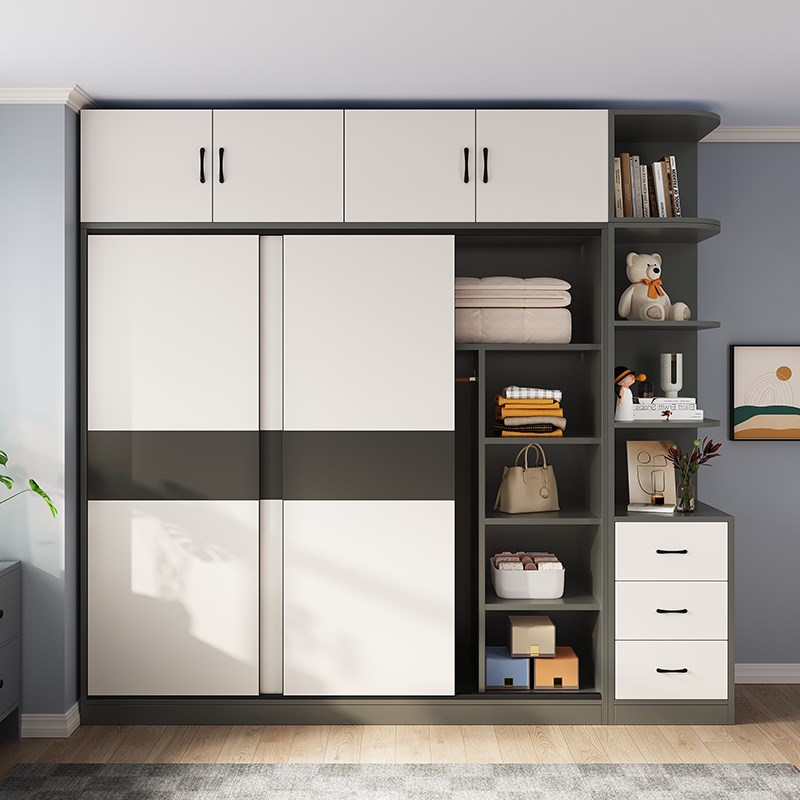 推拉门衣4柜用家用租卧室新款202爆款出房儿童实木衣橱90284简易