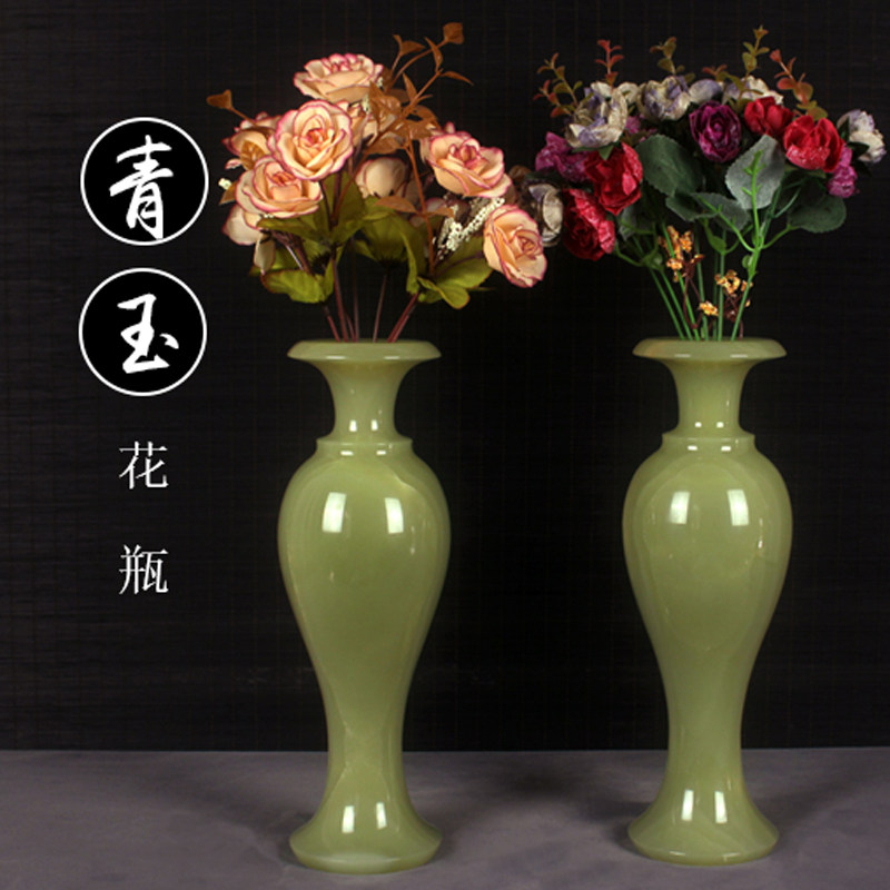 天然玉石花瓶摆件个性客厅书房玄关创意时尚简约插花酒柜送礼佳品