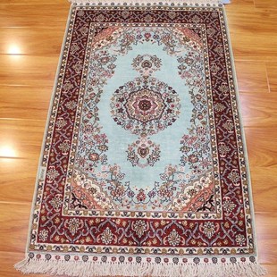 地毯翻译出口海外经典 波斯手工编织真丝地毯75x120cm