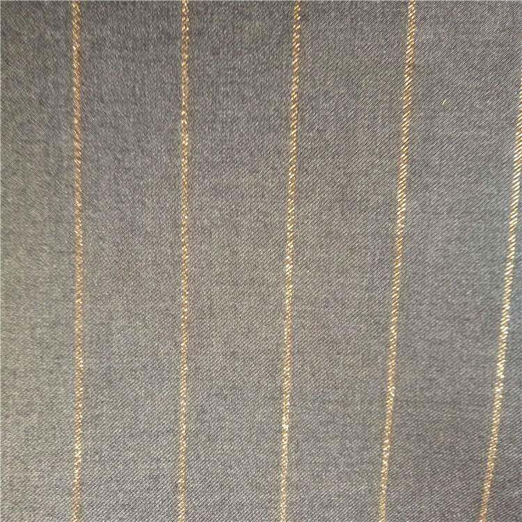 供2公分THQT0311宽色R条纹面料金条纹布西服套装马甲礼服应面料现