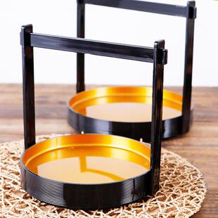 日手提盛器塑点料时尚提篮炸篮小吃物SQJQ040糕篮寿司桶寿司盘日