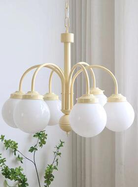 厅法式间主卧吊灯香草米色奶油北欧客灯田园中古书室房衣19717帽