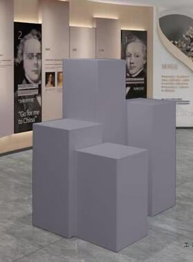 台展台XLI展示台橱窗长方木制烤模特灰色底座商体业漆陈列地高低