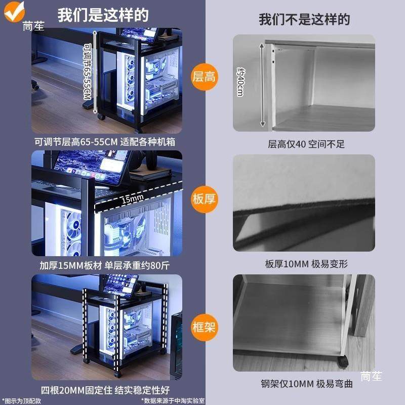 电t$*&hj#%脑机箱架层可桌动主机托移架置物架电竞多房收纳架下小