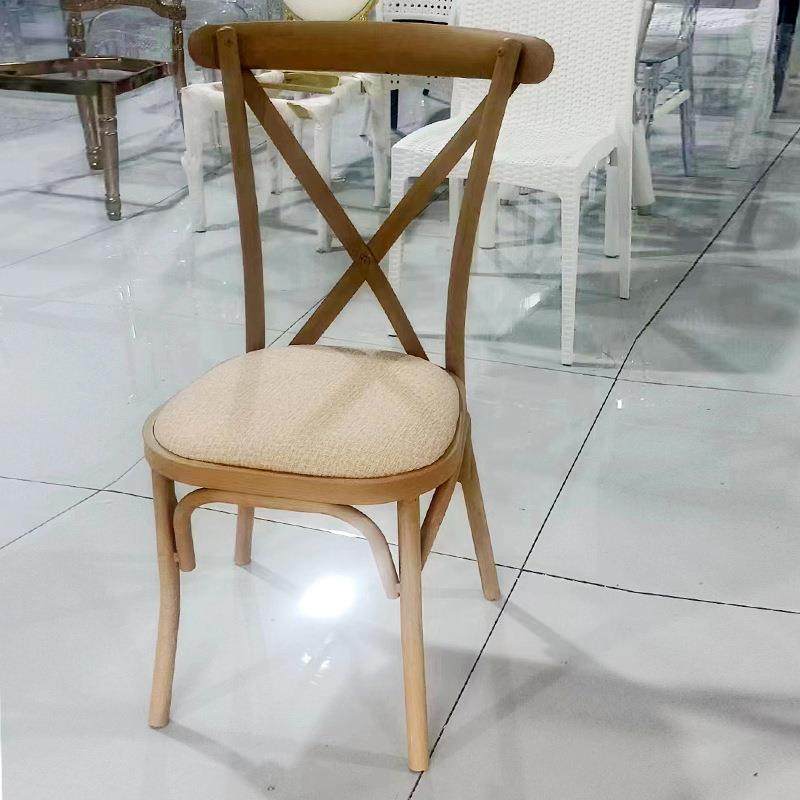 木纹背椅餐椅复客古厅美式椅子餐椅-外婚礼婚庆交叉椅靠叉背户椅