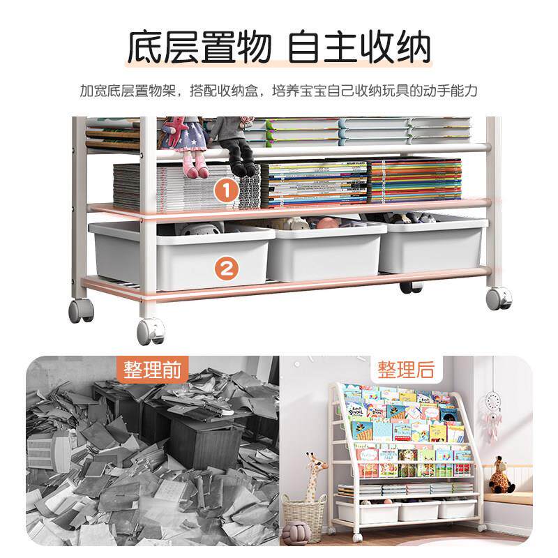 儿童书架置物玩BHS具收层落架幼儿园宝宝书包架收纳纳柜地阅读区