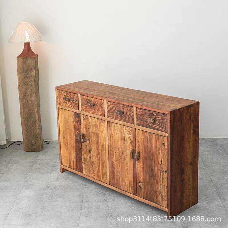 复古怀旧餐老KS11榆木边实木电柜视柜家居厅落地式收纳整客理储物,收纳整理,收纳柜,淘宝优惠券,粉丝福利购,淘宝优惠卷