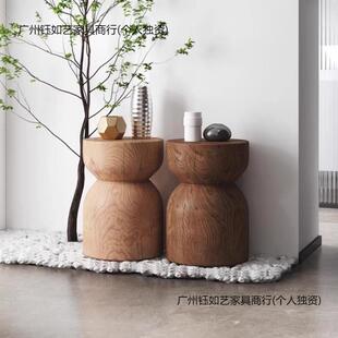 原木墩子几圆形摆件椅树墩矮凳树桩酒店头柜家用异形木无品牌/子