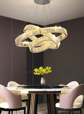 轻ASD-FL90奢水晶灯卧全吸顶灯餐厅椭圆客厅屋配套灯吊具遥控款LE