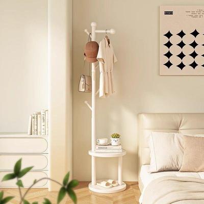 网红床头柜实架落地衣TTL架一体木卧室立帽式简易衣服挂衣衣架