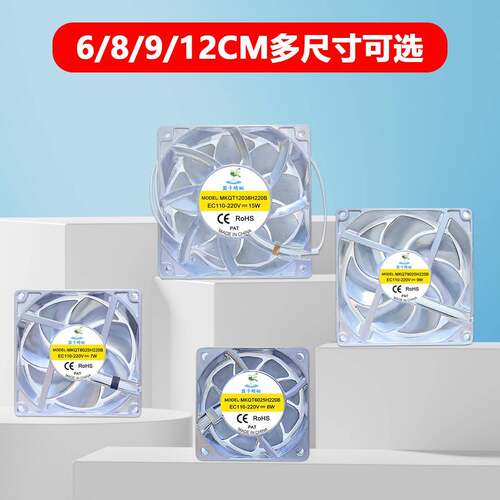 68/9CM/12厘宽EC110-PLA22V耐高温电脑机箱0pwm调米速静音/散热风