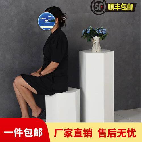 定F968TM68模制六边形展示台木质烤展漆示柜橱窗道具定做发台光特