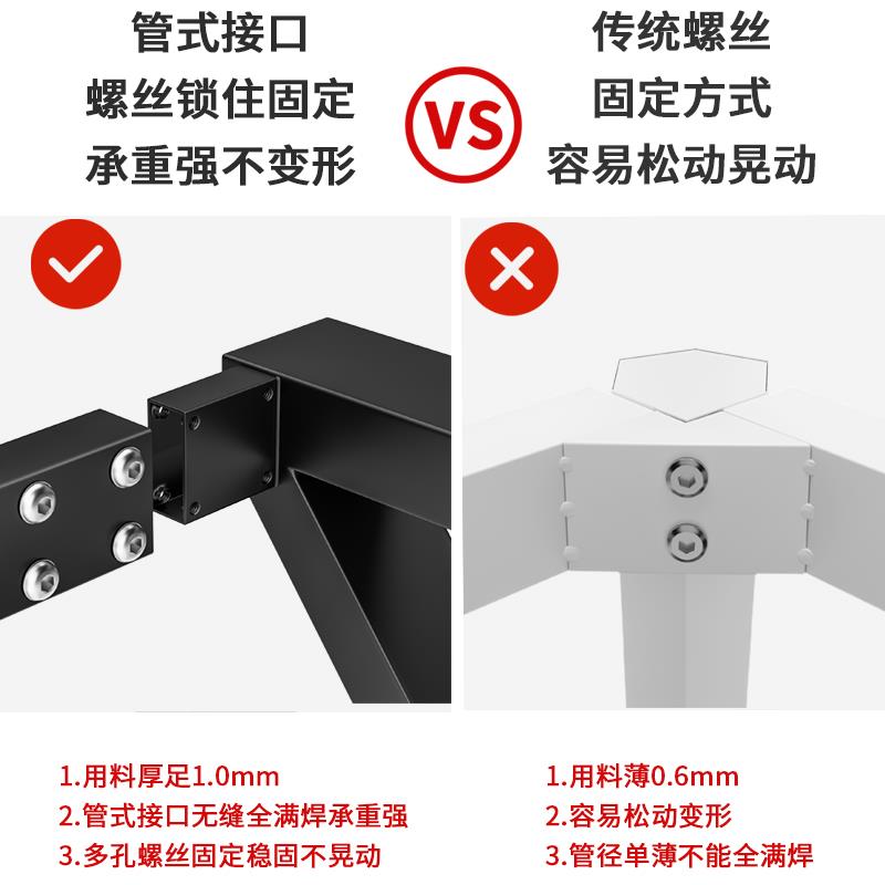 金属办公桌架电脑桌腿岩桌板支工作脚会议铁撑艺桌脚台LMX书桌餐