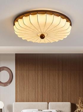 法式中古风卧室吸顶灯间复古胡木色57712宋代美学卧全主光谱护桃