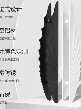 加厚实实心铝合金玻璃拉手酒SPE店个性贝扇形门古铜壳黑色木门把