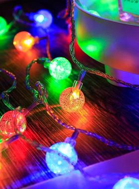 销LE彩D太阳能水滴直气泡灯串户NWC外防水阳台庭装扮院圣诞灯串