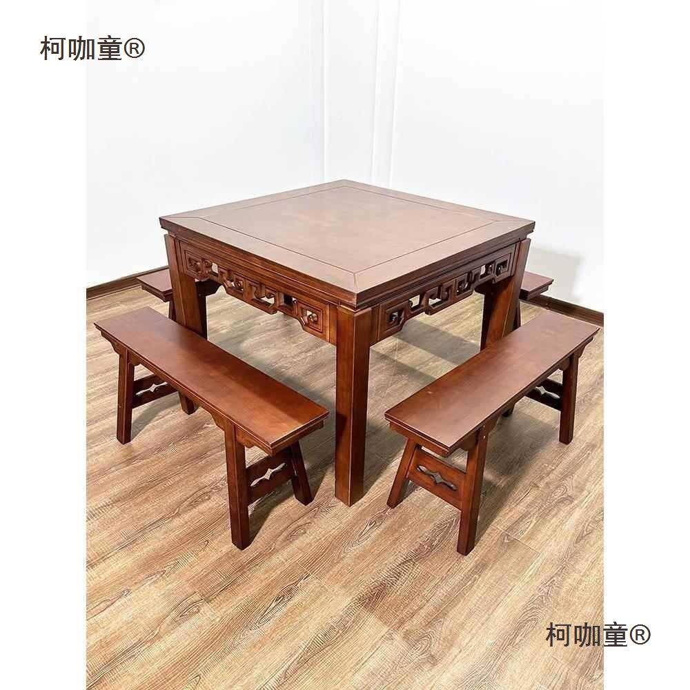 武八仙桌子实木麦687方桌厅农村中老式实木餐桌饭店客简约堂正方