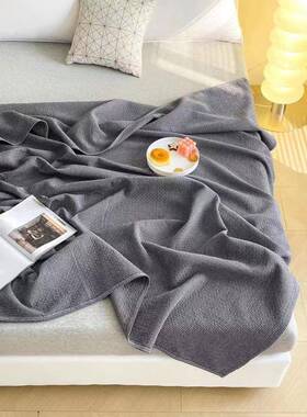 棉纱布毛纱巾被日ENQ式小格子四层布毯盖夏季单双人午睡毯