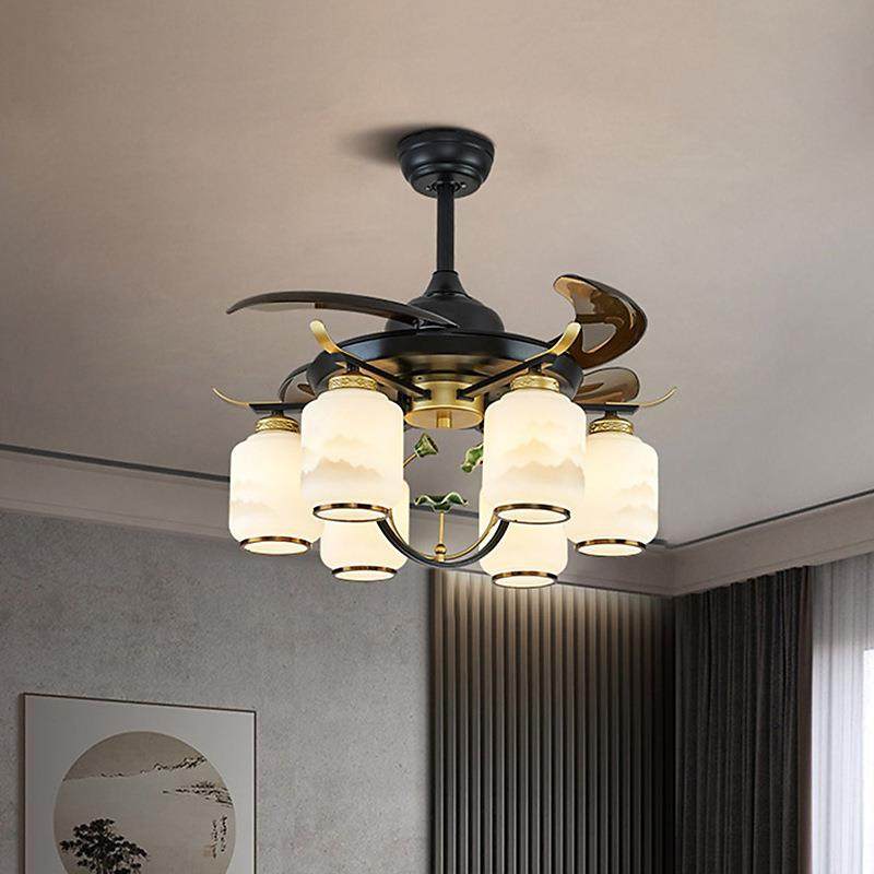 中式客厅隐形风扇灯家6150用一厅体餐扇灯茶室中国吊风带电新风扇