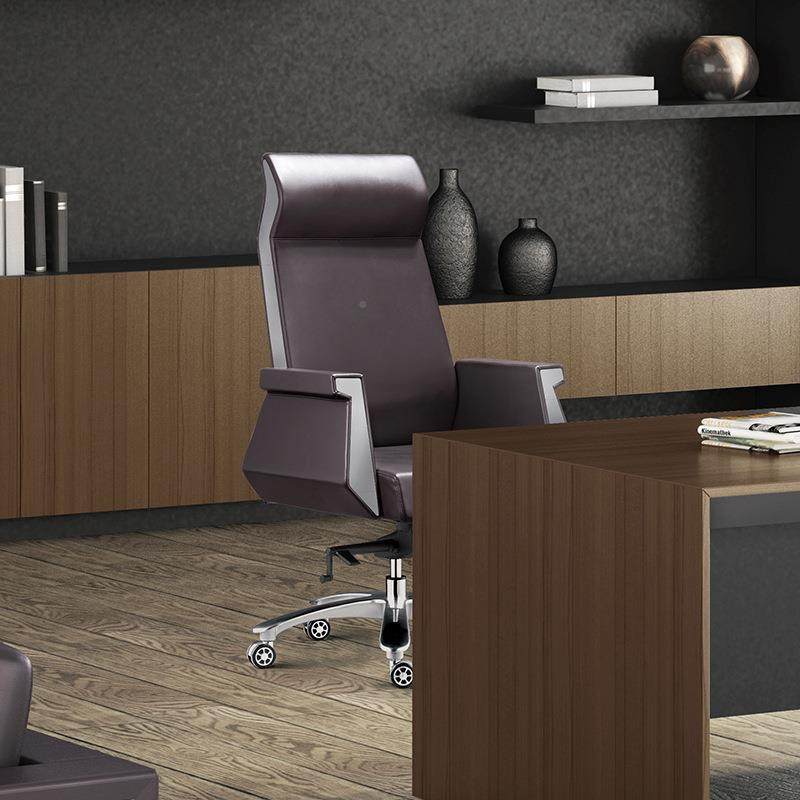 公司办公室员工皮椅H72货电西脑旋转升降椅新款高背现定靠制尺寸