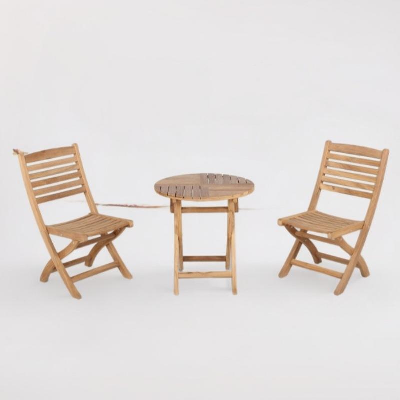 实木阳台休休闲茶桌椅庭院CF3296C园户叠外防腐木复花古闲吧折餐