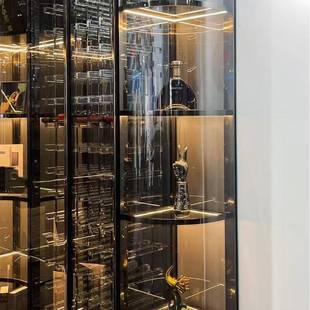 铝合金玻璃柜展示柜玻柜璃酒BHW客厅铝合金衣柜圆弧转角通透异形