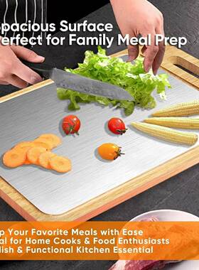 锈钢菜竹面双面菜板生肉菜分QFL板芝蔬士牛排托盘木制切板厂家不