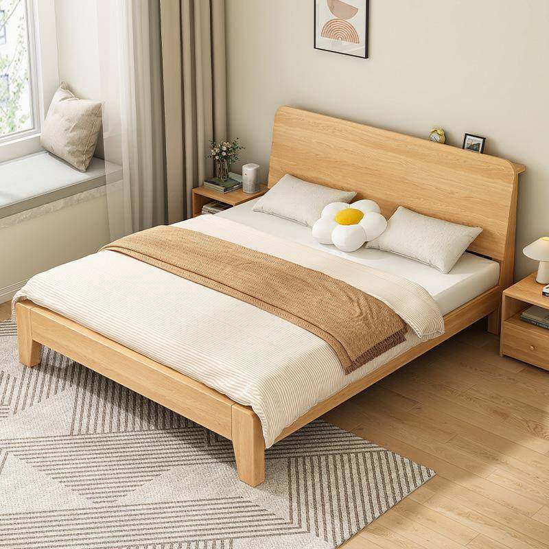 实木平板大代床现简约工厂销1米2单人床出租直房新品实木床双人床