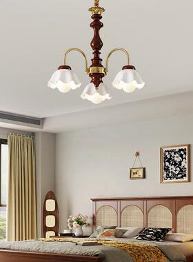 现代简约奶油风卧灯温胡桃室木色餐厅灯法式古复客厅馨QDU浪漫陶