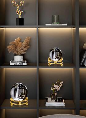 现代轻装奢玻璃水晶档球摆件厅办公室招财客电视柜酒柜轻奢高ltao