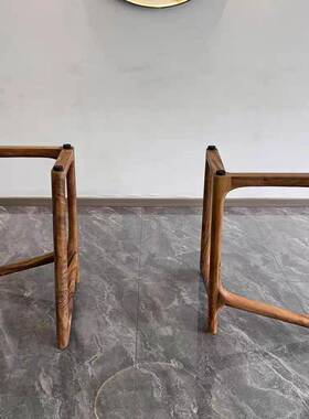 实木SQY蝴架蝶造桌腿支大子板脚架原木桌腿大理石岩板桌脚桌腿型