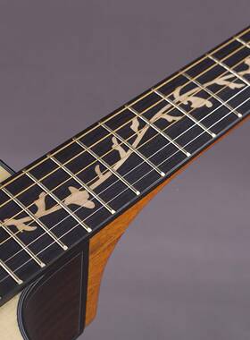 41寸民谣吉他初入学者云杉胡41寸贴花桃贴木吉他j花藤花指板ita门