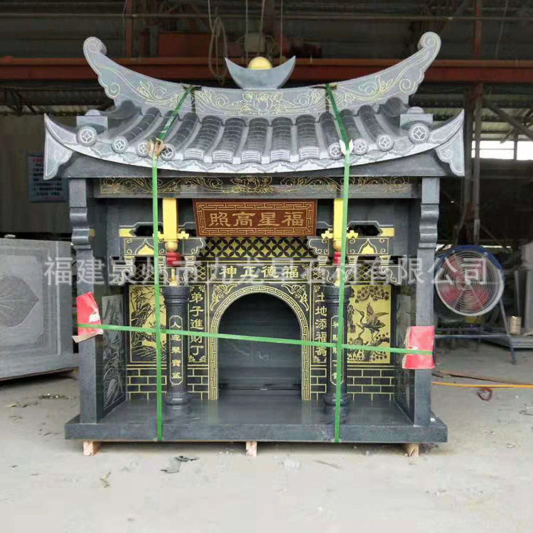 惠安厂家石雕土地庙供奉神像公婆小庙宇户外家用青石庙公庙石材