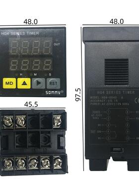 SOMM480松美HG4/7-RBY4双0继电器输出排四位数显多能时间功继电器