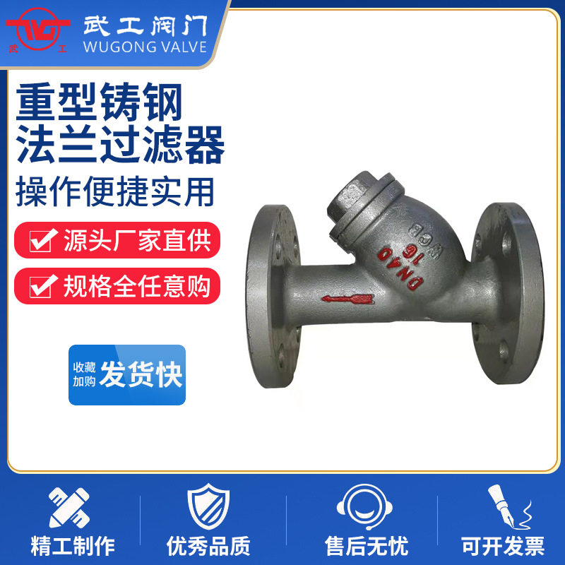 实力厂家蒸汽Y型铸铁法兰过滤器