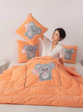 冬两用抱枕被子加厚季宝宝沙绒卡通头发M-241017汽车靠垫办公室午