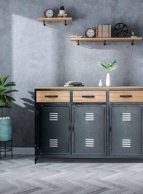 工风餐边柜餐铁柜业矮柜复古铁艺厅收纳UVY储物柜酒柜备餐柜台餐